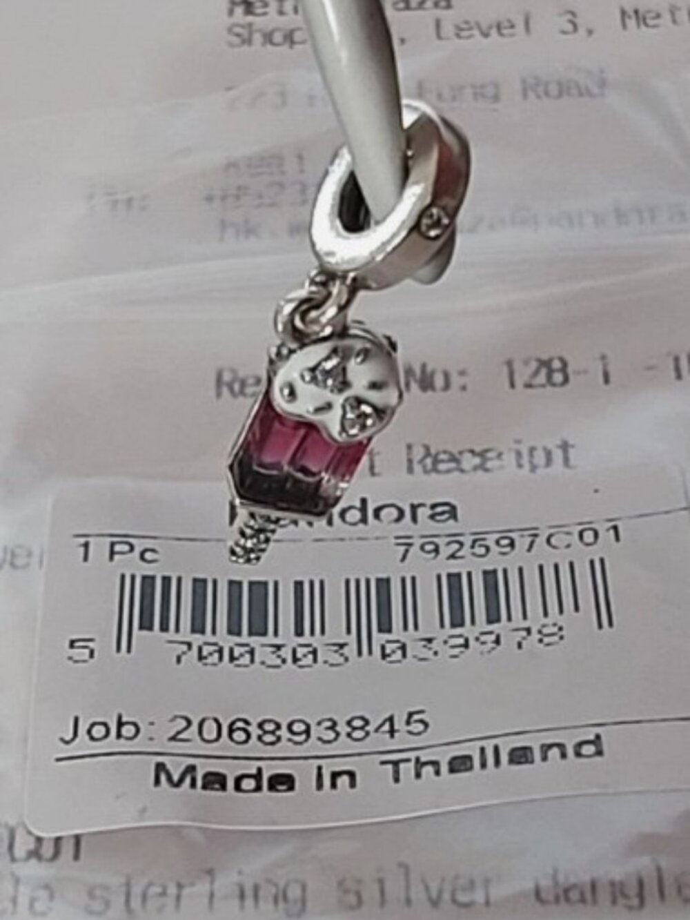 Authentic PANDORA Sterling Silver *RETIRED* Sprinkled Popsicle Dangle 792597C01